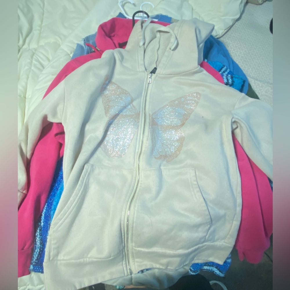 Tan Rhinestone butterfly jacket